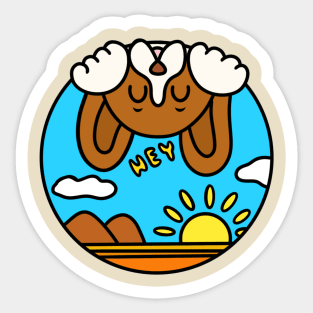 Funny playful cartoon beagle Sticker